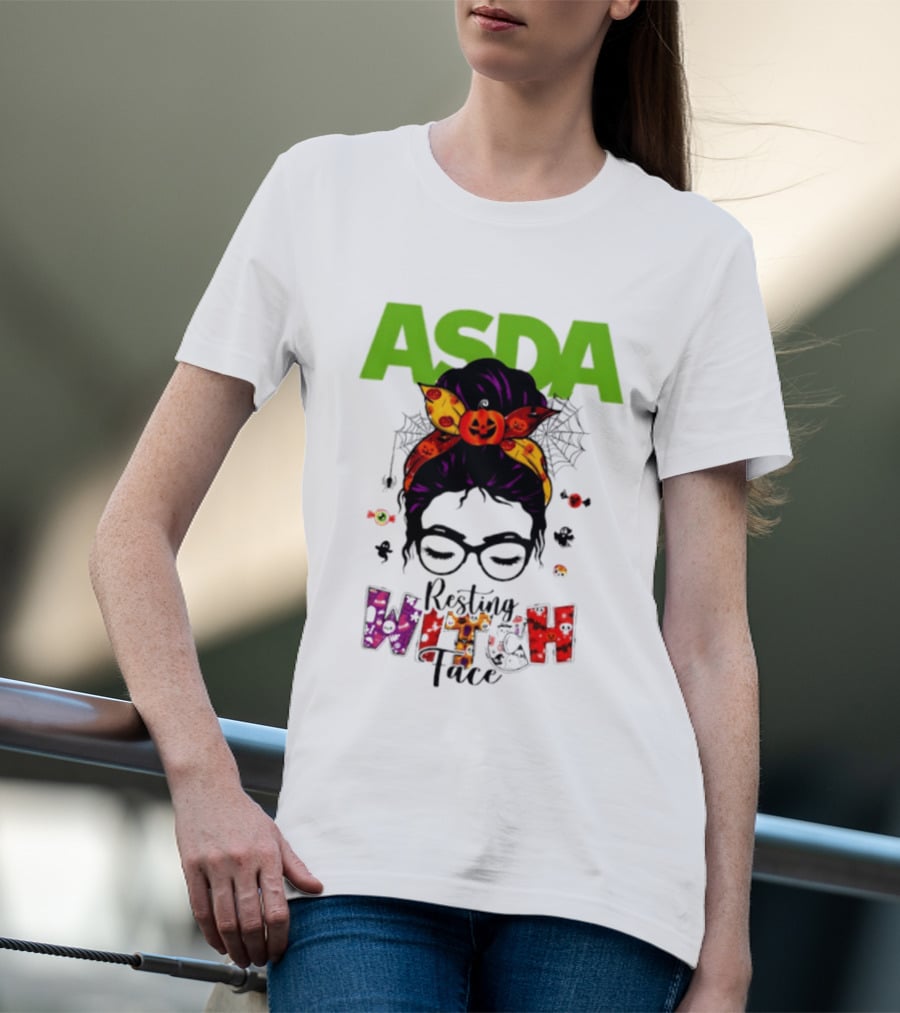 ASDA Resting Witch Face Halloween 2026 Pumpkin Headband Glasses T-Shirt