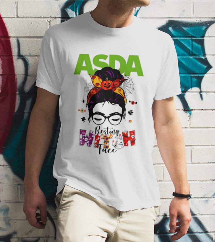 ASDA Resting Witch Face Halloween 2026 Pumpkin Headband Glasses T-Shirt