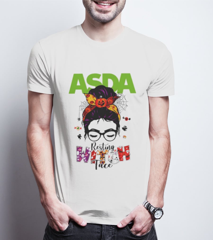ASDA Resting Witch Face Halloween 2026 Pumpkin Headband Glasses T-Shirt