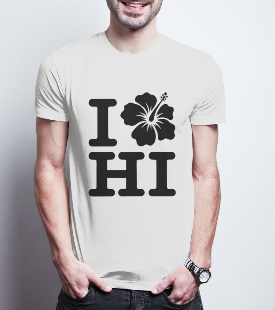 Dokki Wears I Love Hibiscus HI T-Shirt