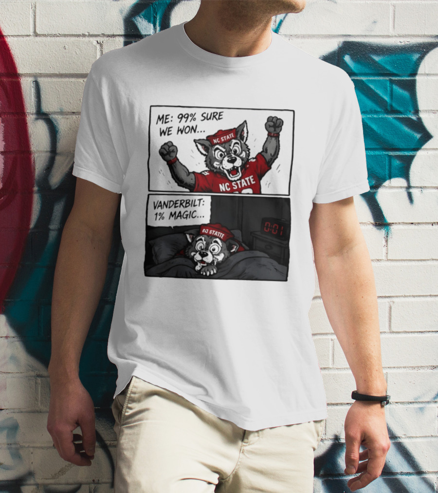 NC State Wolfpack 99 Percent Sure We Won Vanderbilt 1 Percent Magic Comic T-Shirt