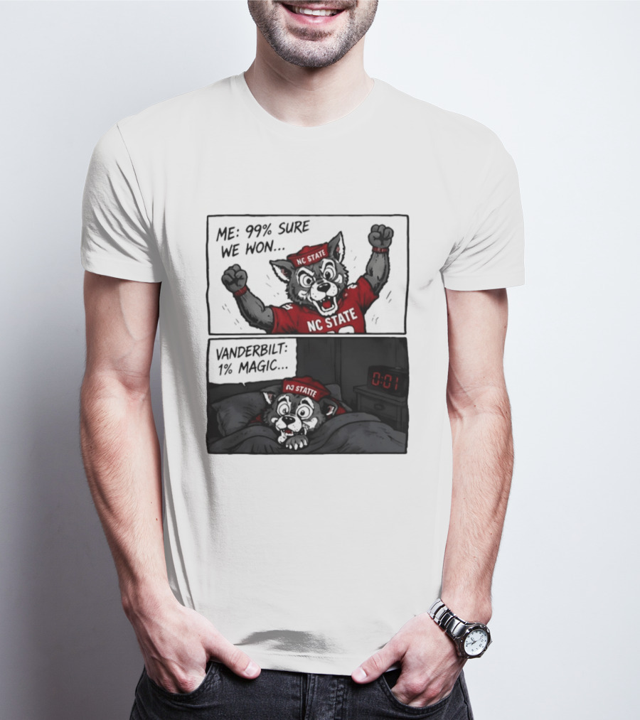 NC State Wolfpack 99 Percent Sure We Won Vanderbilt 1 Percent Magic Comic T-Shirt