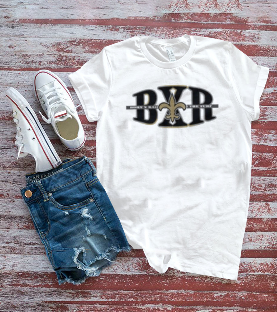 New Orleans Saints BXR Born X Raised Fleur De Lis Block Letter T-Shirt