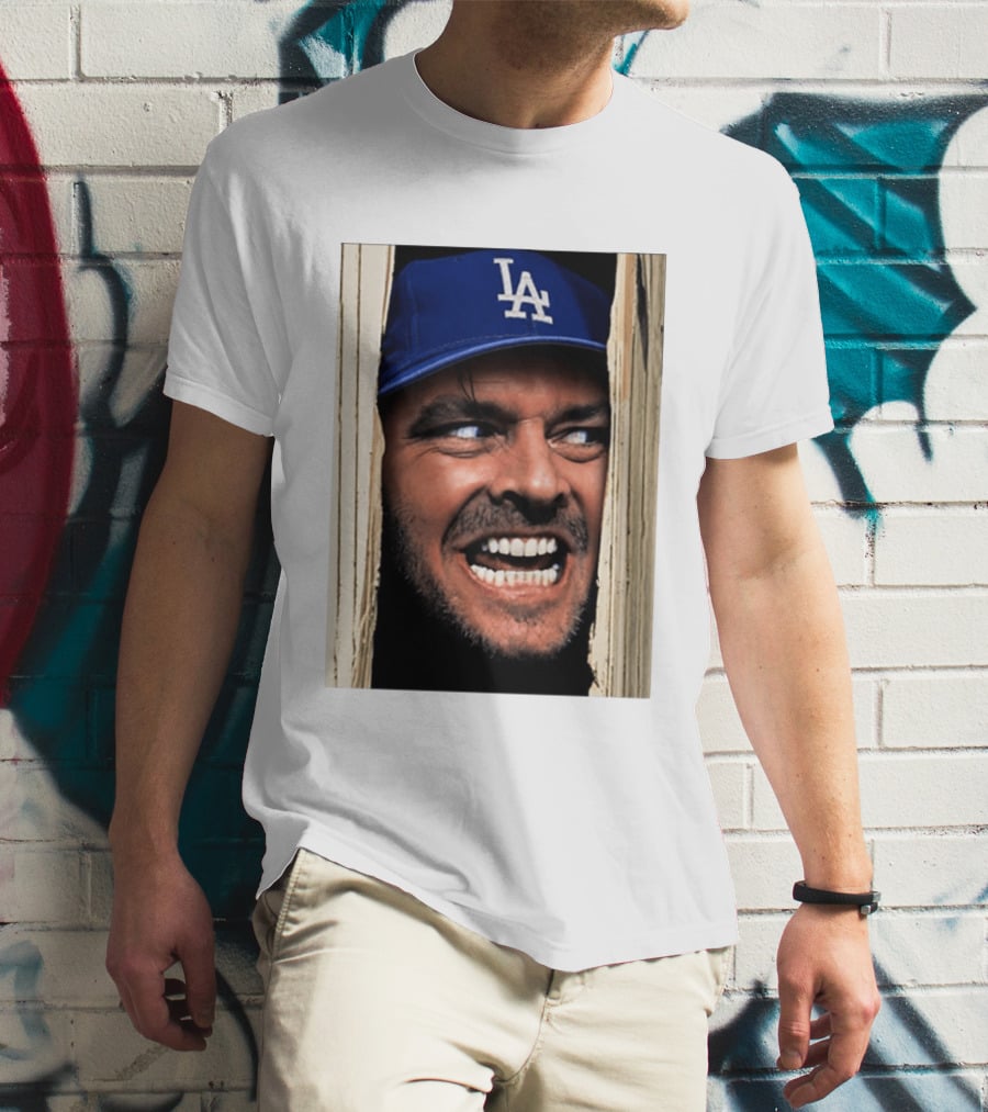 Jack Torrance LA Dodgers Hat Here's Johnny The Shining Baseball T-Shirt