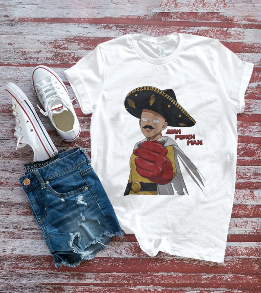 Juan Punch Man Mexican Sombrero Moustache T-Shirt