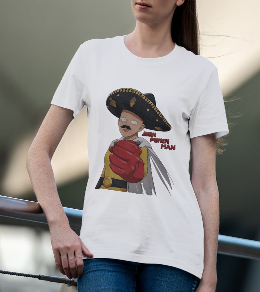 Juan Punch Man Mexican Sombrero Moustache T-Shirt