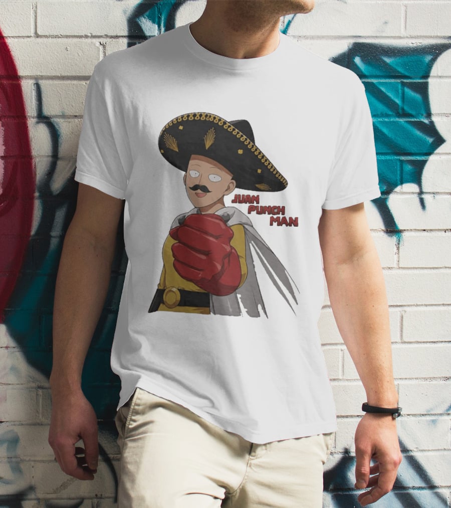Juan Punch Man Mexican Sombrero Moustache T-Shirt