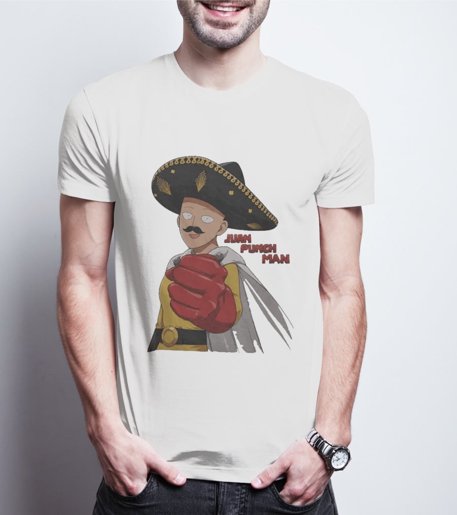 Juan Punch Man Mexican Sombrero Moustache T-Shirt