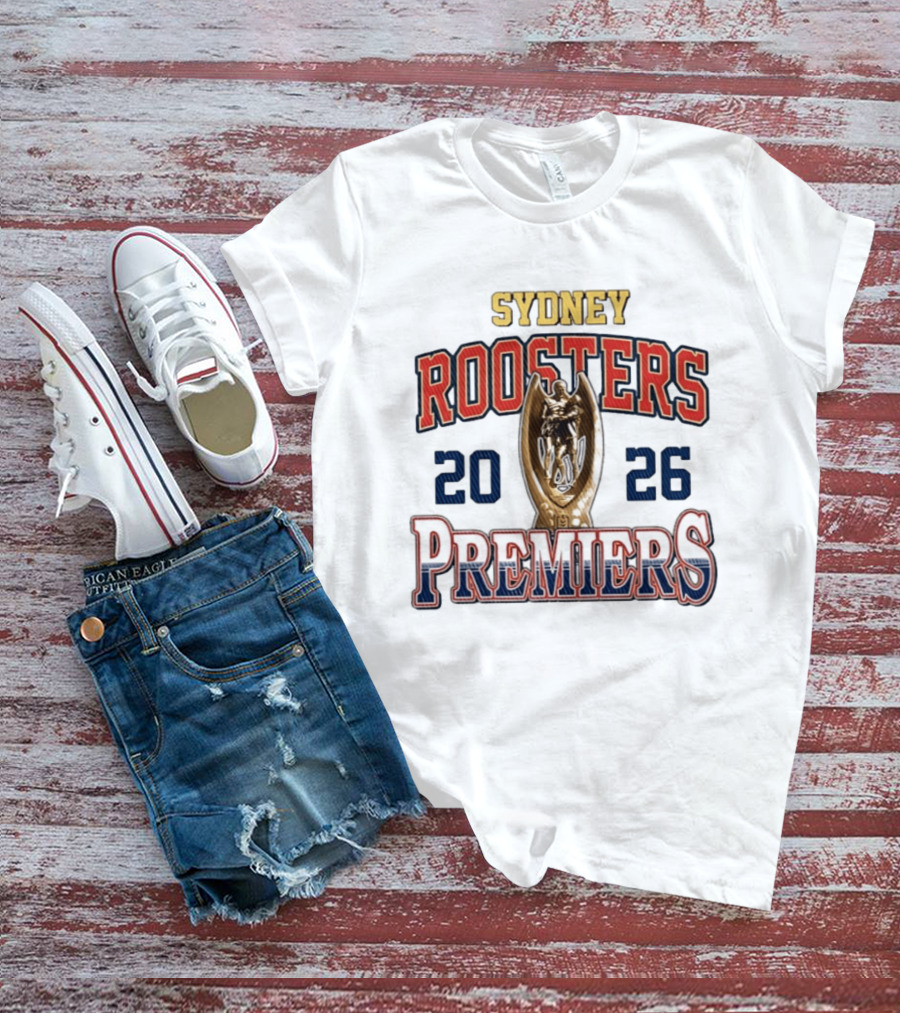Sydney Roosters 2026 Premiers Trophy Celebrating NRL Victory T-Shirt
