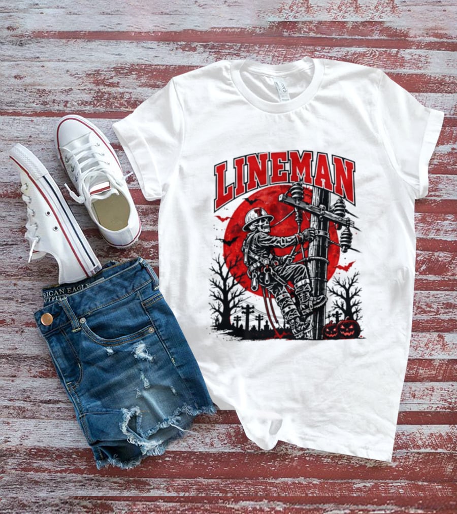 Texas Tech Red Raiders Lineman Halloween Skeleton Scene 2026 T-Shirt