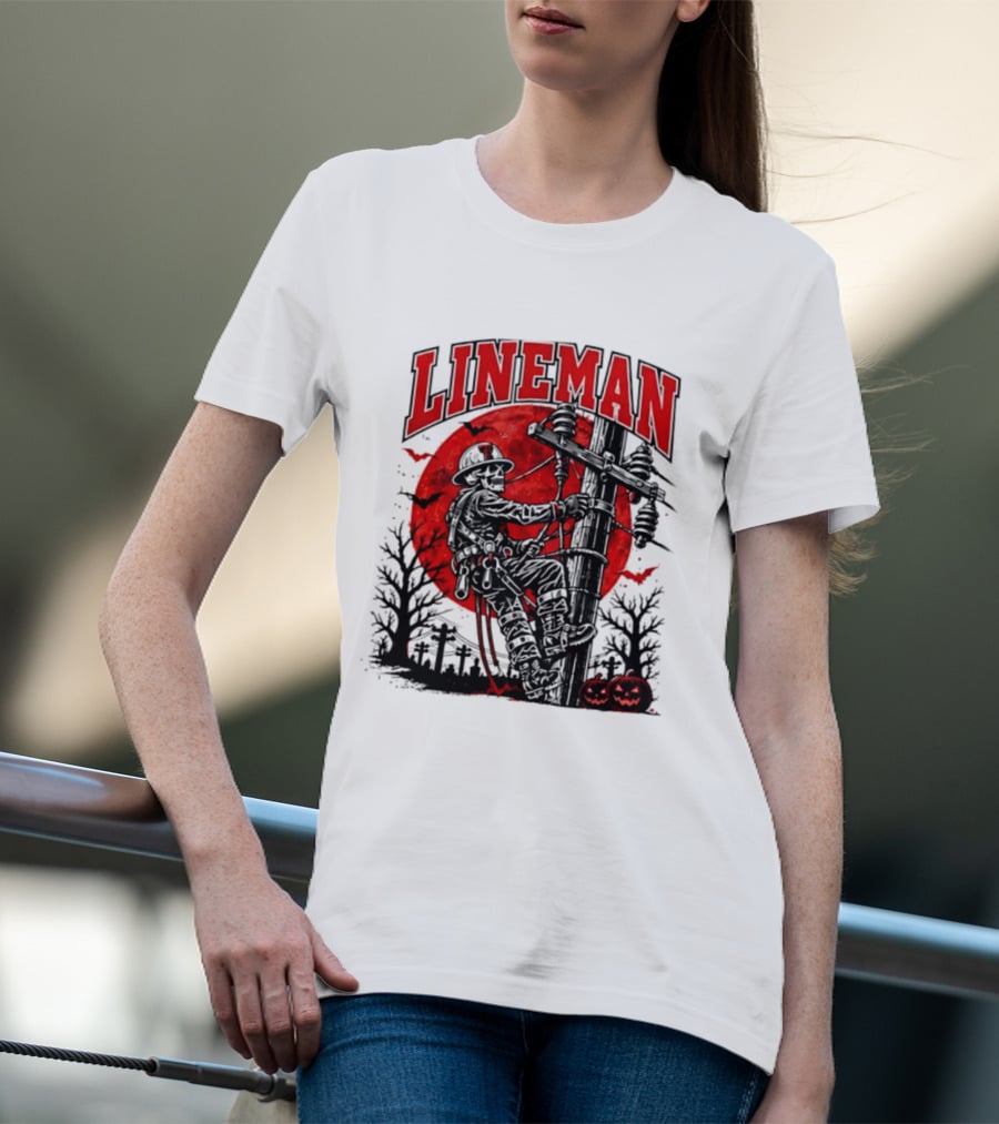Texas Tech Red Raiders Lineman Halloween Skeleton Scene 2026 T-Shirt