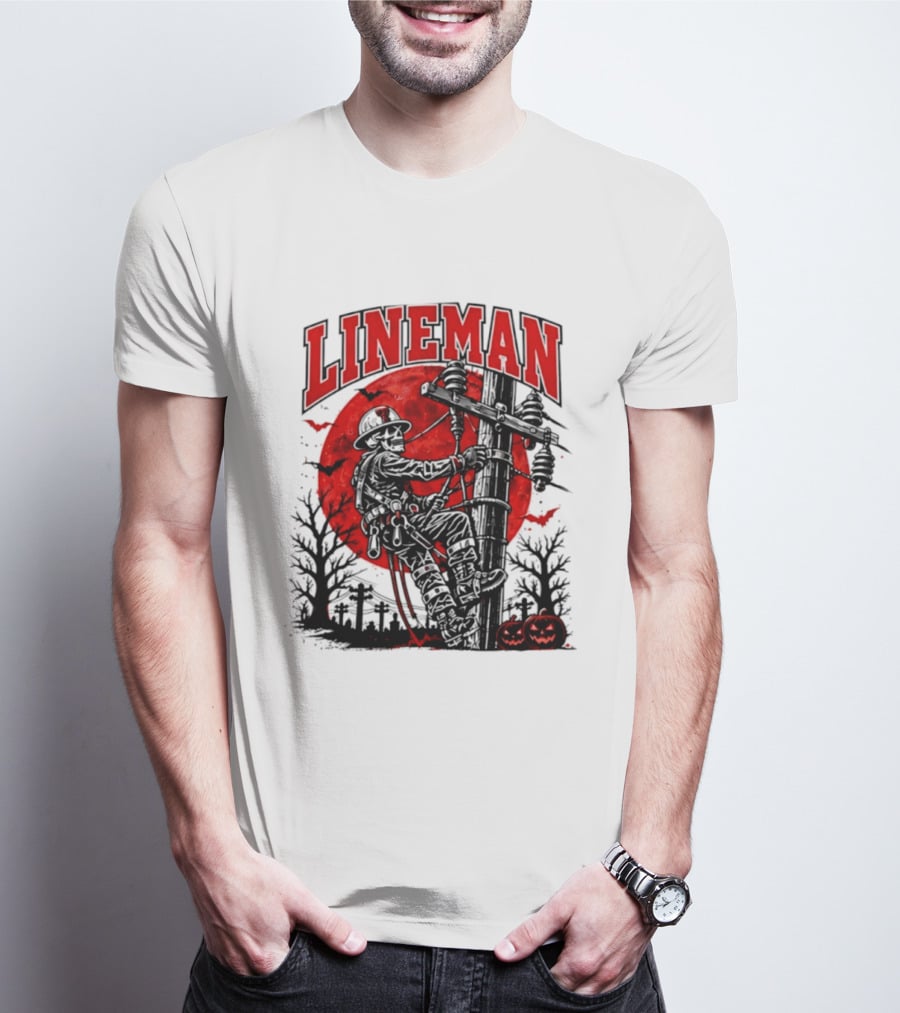 Texas Tech Red Raiders Lineman Halloween Skeleton Scene 2026 T-Shirt