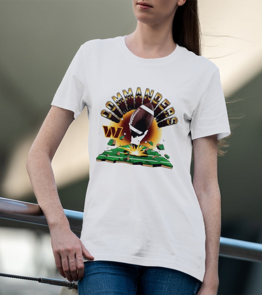 Washington Commanders 2026 Explode Clubhouse Commanders Football Burst T-Shirt