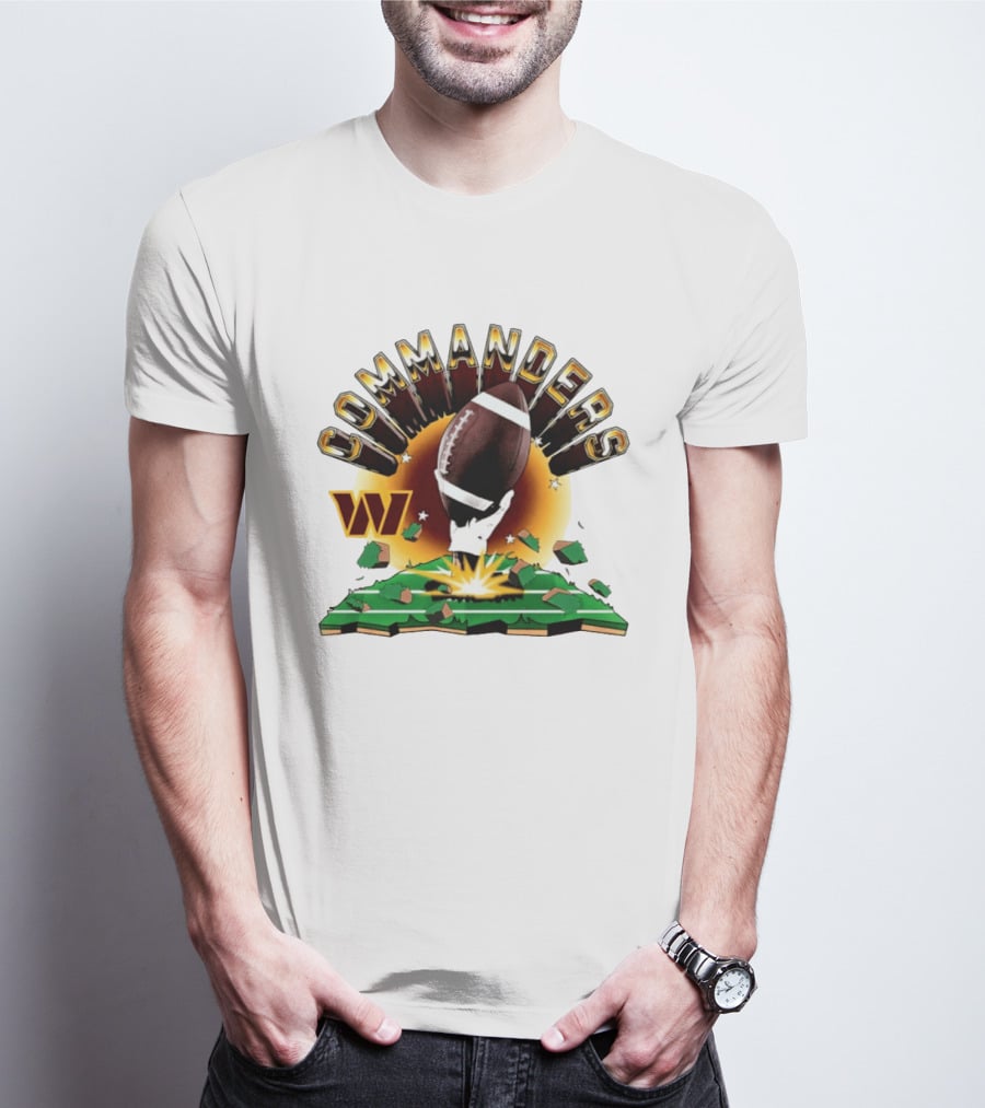 Washington Commanders 2026 Explode Clubhouse Commanders Football Burst T-Shirt