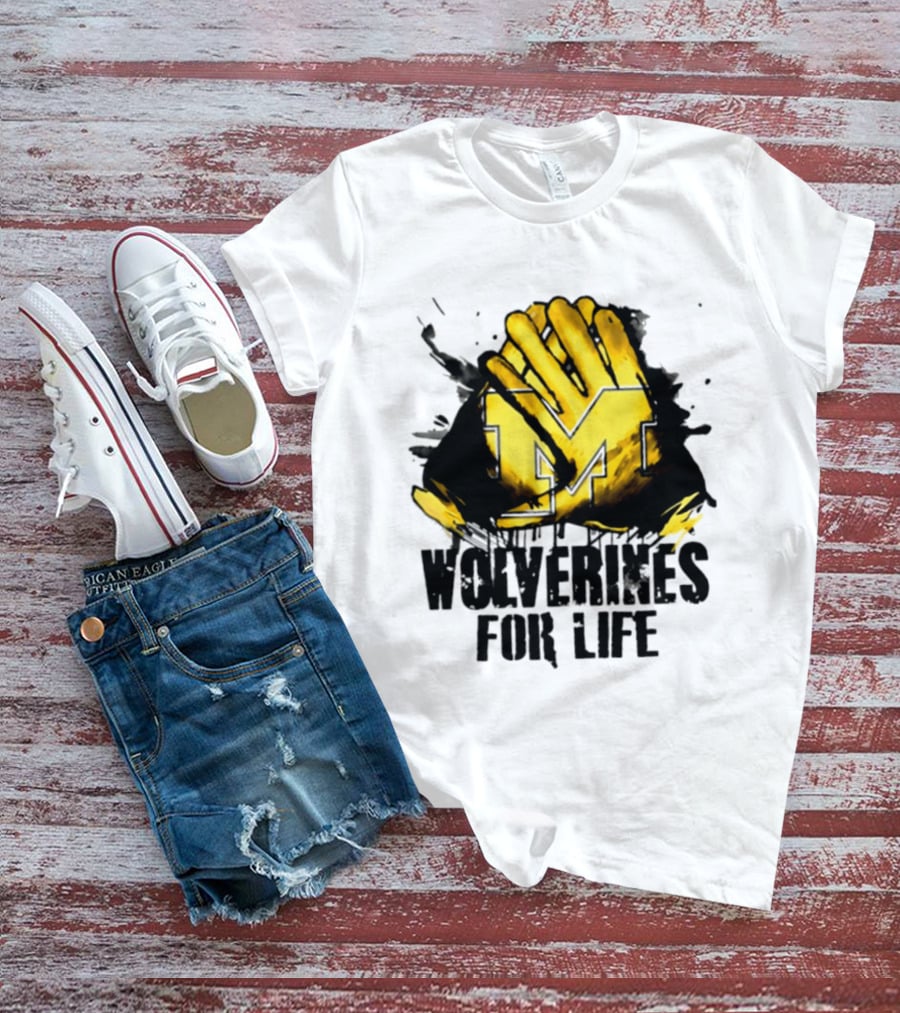Michigan Wolverines M Symbol Wolverines For Life T-Shirt