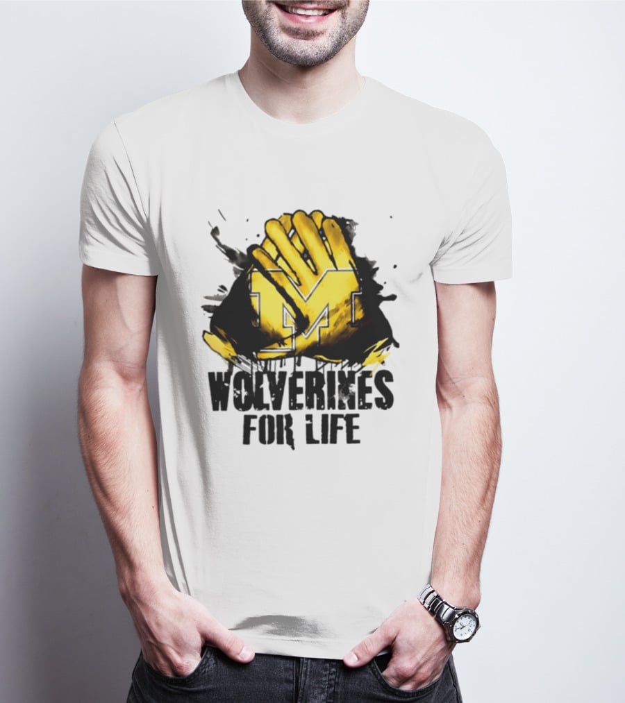 Michigan Wolverines M Symbol Wolverines For Life T-Shirt