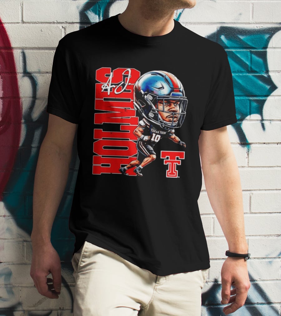 A.J. Holmes Jr Texas Tech Red Raiders Football FT NCAA Bobble Head T-Shirt