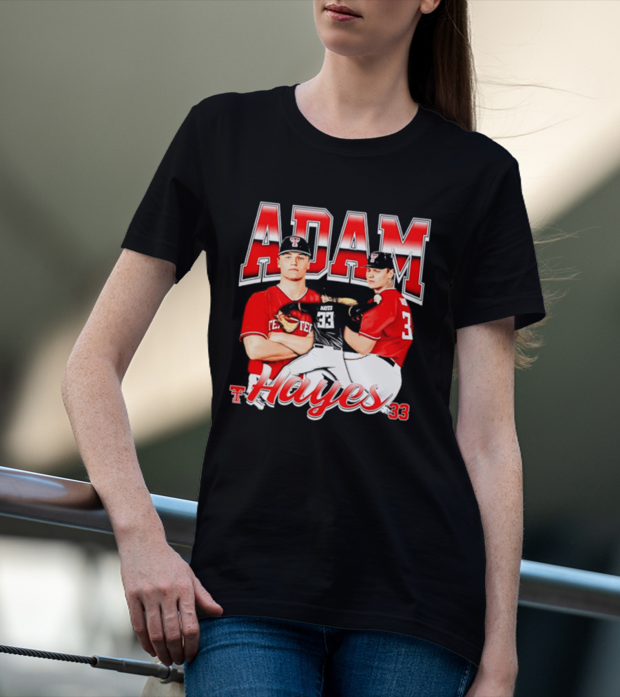 Adam Hayes Texas Tech 33 Red Raiders Football NCAA T-Shirt
