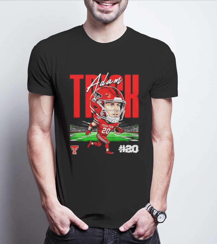 Adam Trick Texas Tech Red Raiders Football Caricature Stadium #20 T-Shirt