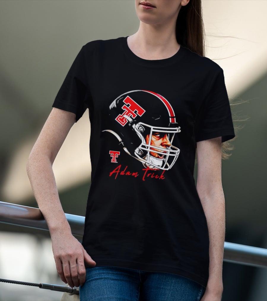 Adam Trick Texas Tech Red Raiders Football Helmet NCAA Game Face T-Shirt