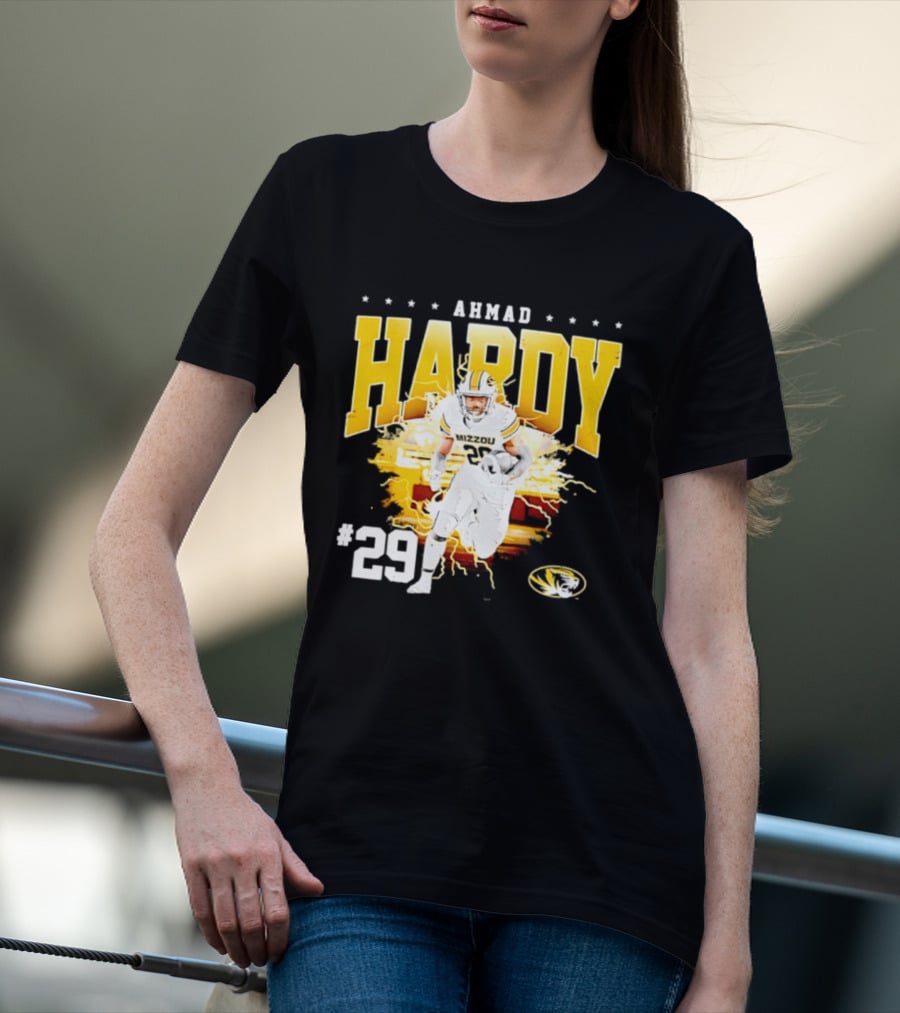 Ahmad Hardy Missouri Tigers NCAA Football #29 Lightning T-Shirt