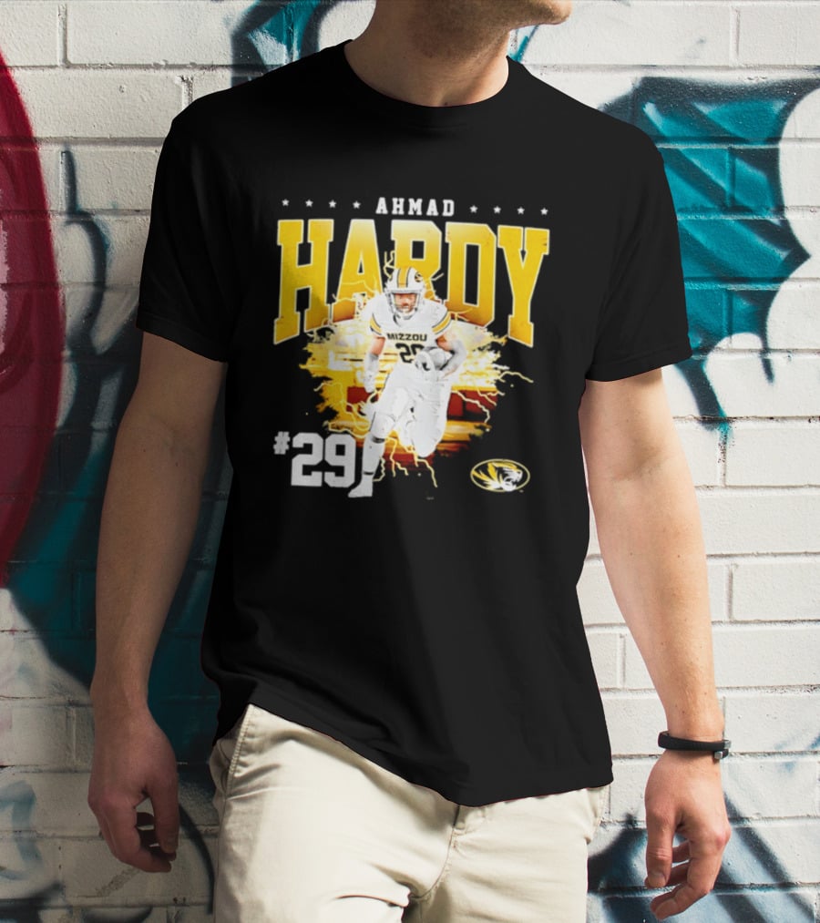 Ahmad Hardy Missouri Tigers NCAA Football #29 Lightning T-Shirt