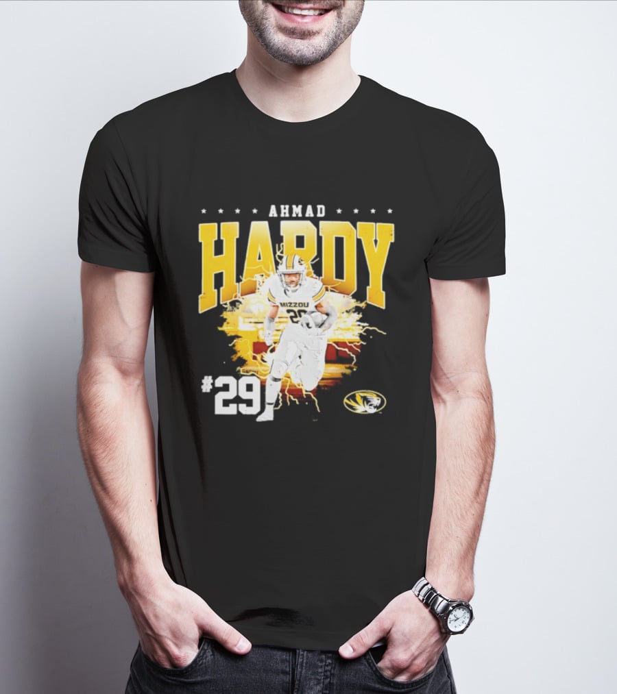 Ahmad Hardy Missouri Tigers NCAA Football #29 Lightning T-Shirt