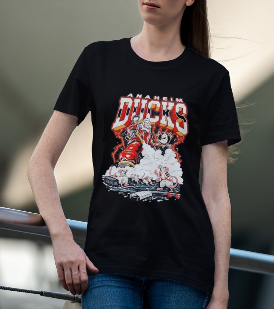 Anaheim Ducks Pest Control NHL Hockey Cartoon Rats T-Shirt