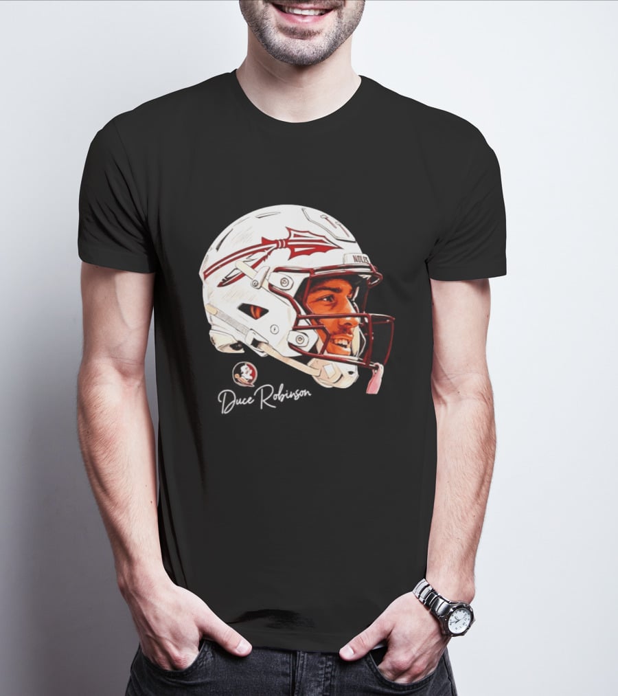 Duce Robinson Florida State Seminoles Football NCAA Game Face Helmet T-Shirt