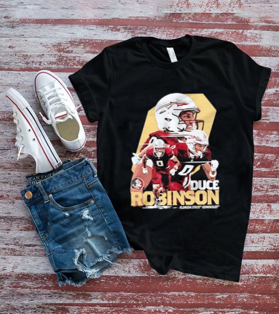 Duce Robinson Florida State Seminoles Football NCAA Player Action Montage T-Shirt