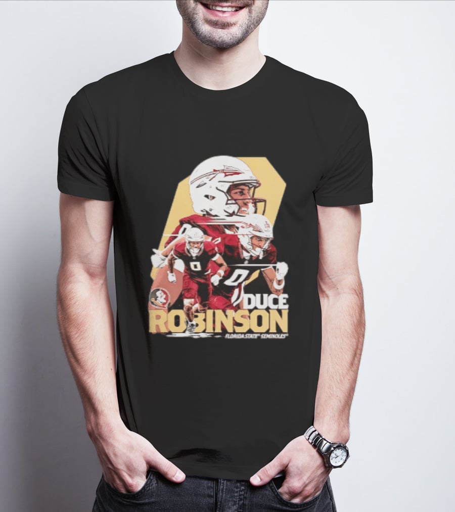 Duce Robinson Florida State Seminoles Football NCAA Player Action Montage T-Shirt