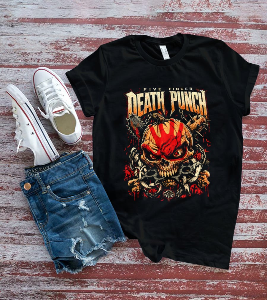 Five Finger Death Punch Knucklehead Skull With Chains Halloween 2026 T-Shirt