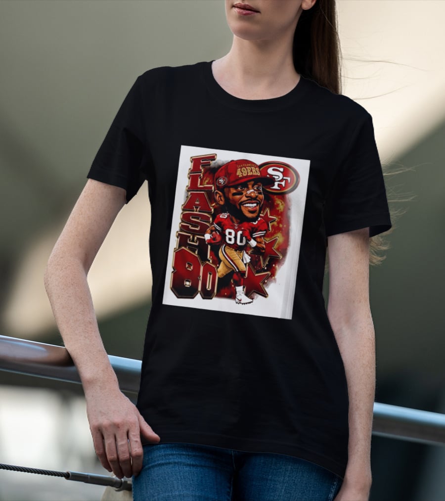 Flash Jerry Rice 80 San Francisco 49ers Caricature SF T-Shirt