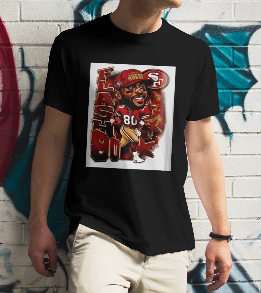 Flash Jerry Rice 80 San Francisco 49ers Caricature SF T-Shirt