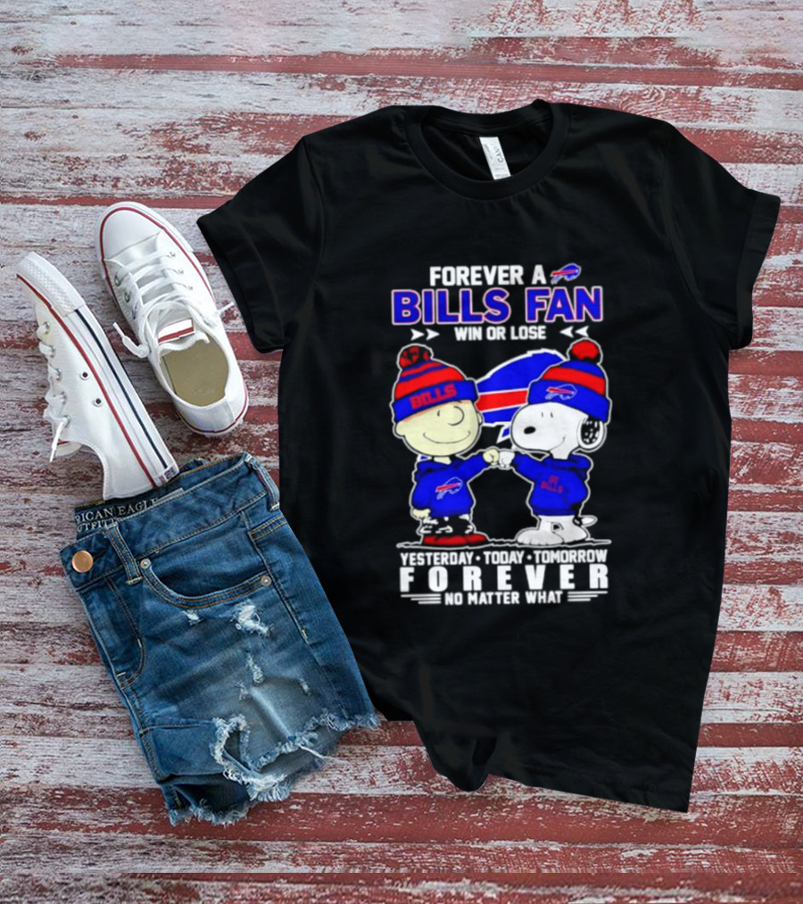 Forever A Bills Fan Win Or Lose Charlie Brown And Snoopy T-Shirt