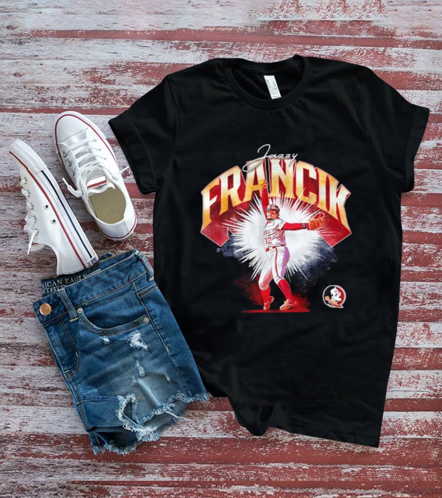 Jazzy Francik Florida State Seminoles Softball NCAA Player 32 Pitching Action Burst T-Shirt
