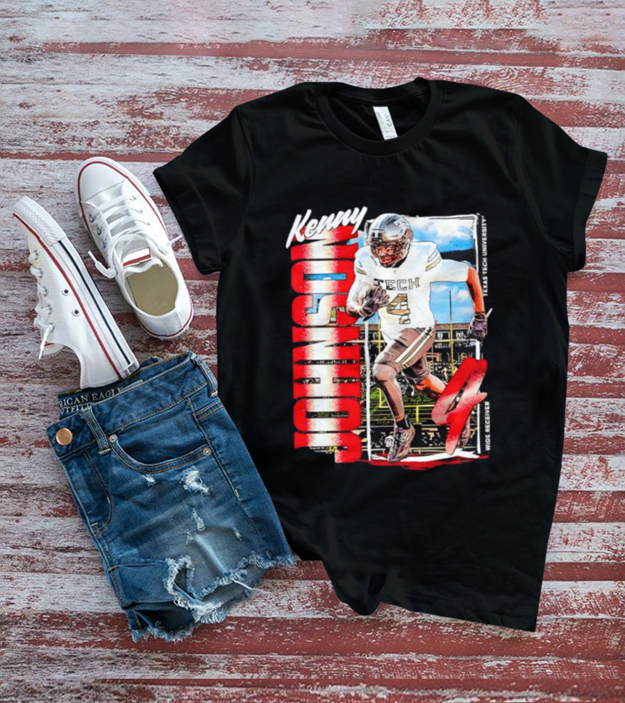 Kenny Johnson Texas Tech Red Raiders Wide Receiver Football NCAA Cards Stadium T-Shirt