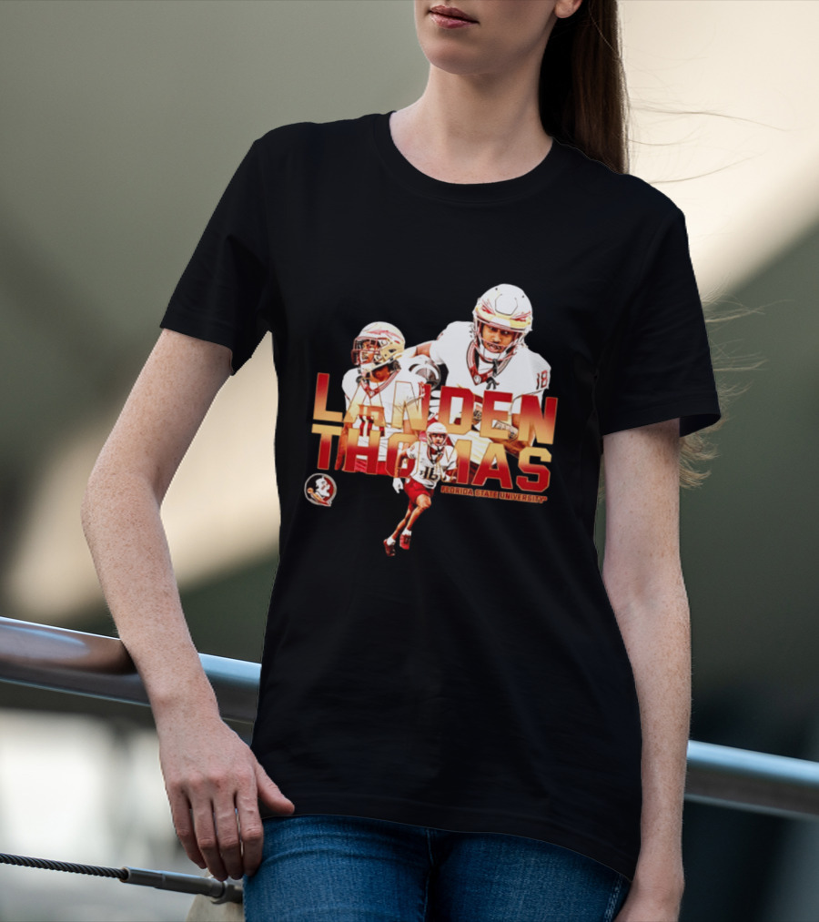 Landen Thomas Florida State University Football Player Collage T-Shirt
