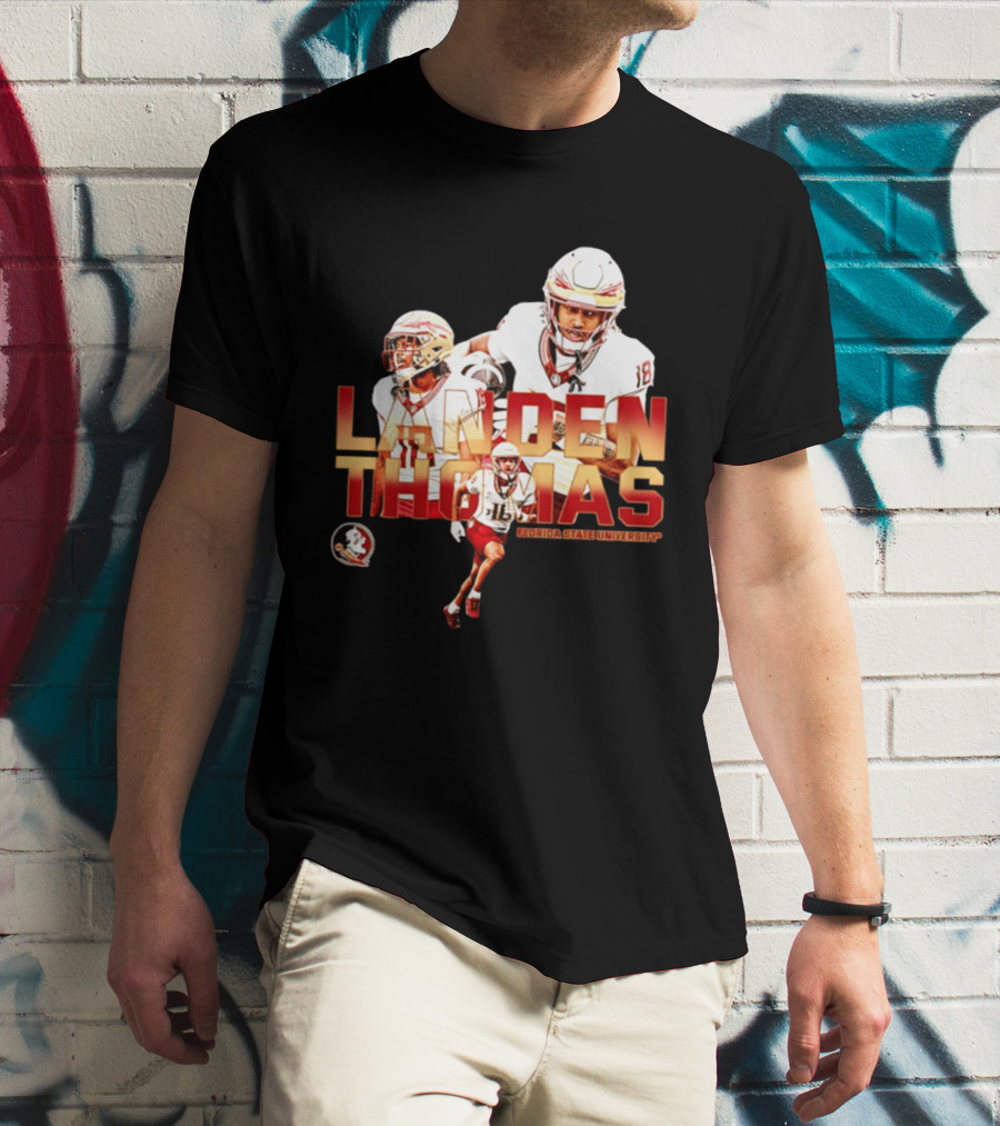 Landen Thomas Florida State University Football Player Collage T-Shirt
