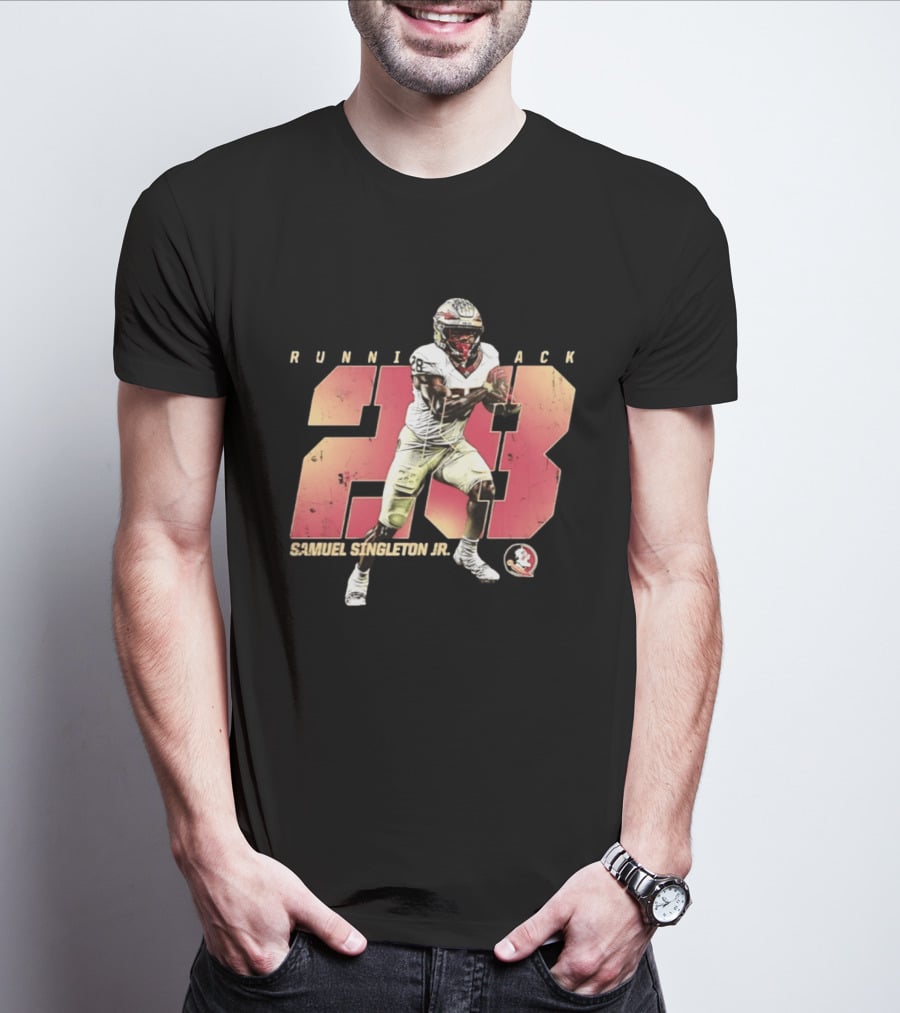 Samuel Singleton Jr Florida State Seminoles Running Back Number 28 NCAA T-Shirt