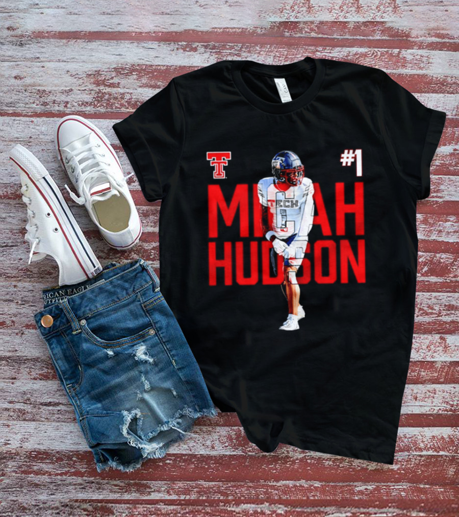 Micah Hudson Texas Tech Red Raiders Football NCAA Player Number 1 T-Shirt