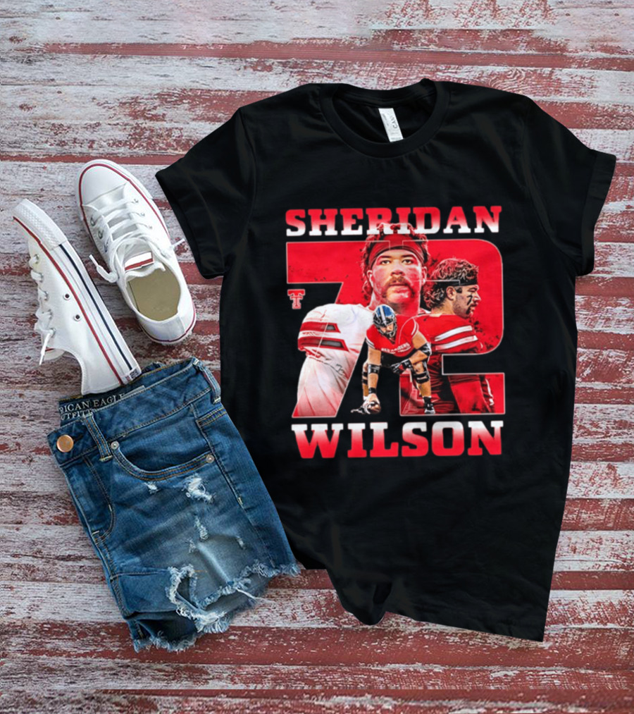 Sheridan Wilson 72 Texas Tech Red Raiders Football NCAA T-Shirt