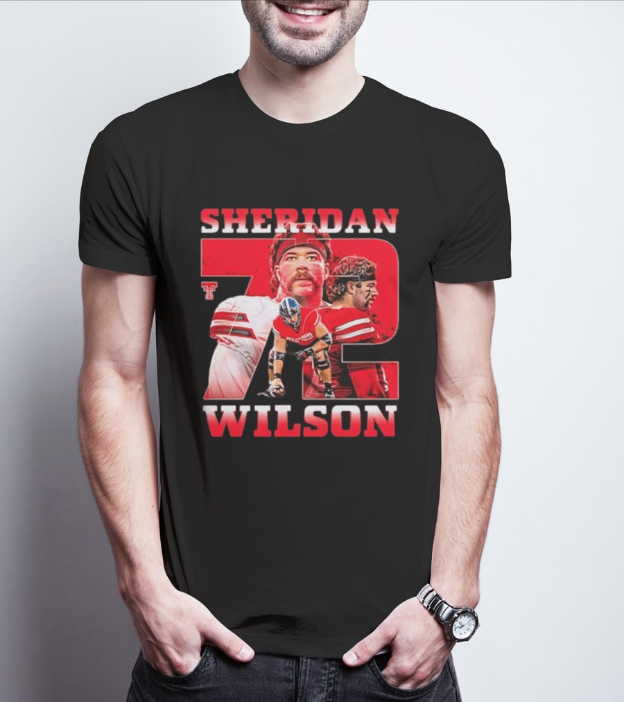 Sheridan Wilson 72 Texas Tech Red Raiders Football NCAA T-Shirt