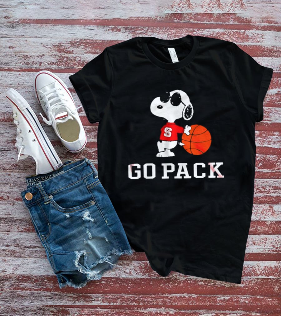 Snoopy NC State Wolfpack Basketball Go Pack T-Shirt
