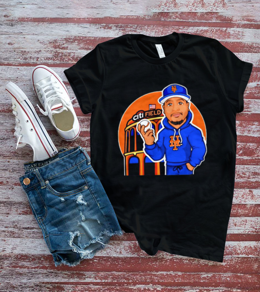 New York Mets Citi Field Baseball Player Caricature T-Shirt