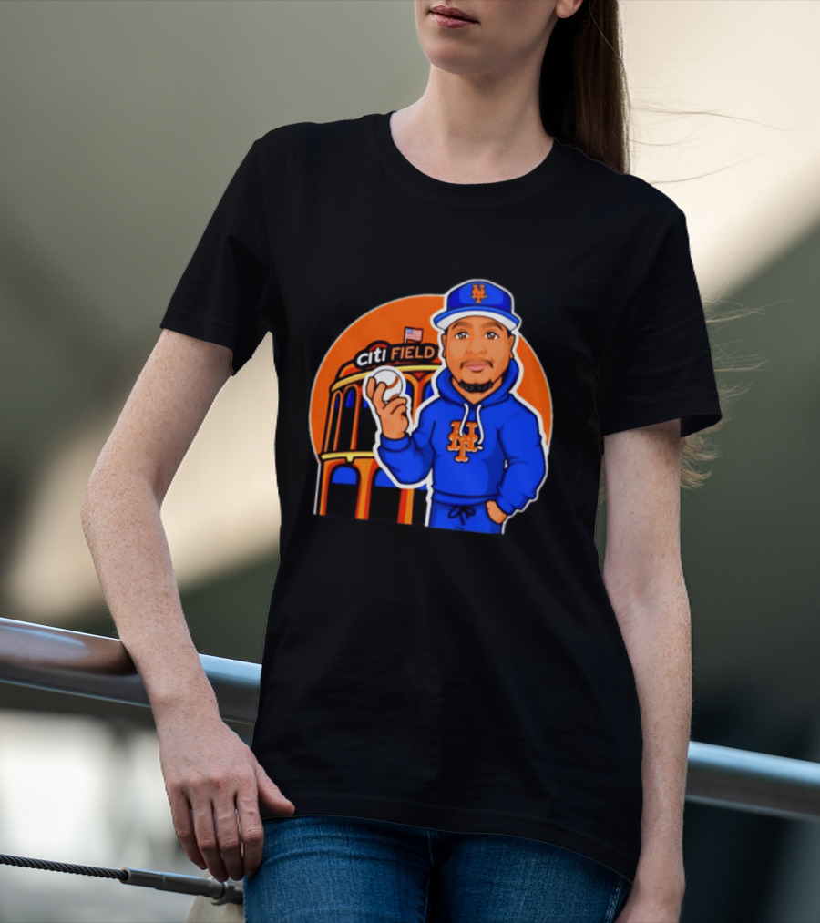 New York Mets Citi Field Baseball Player Caricature T-Shirt