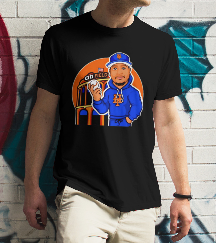 New York Mets Citi Field Baseball Player Caricature T-Shirt