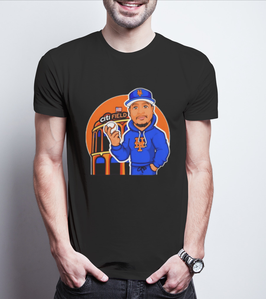New York Mets Citi Field Baseball Player Caricature T-Shirt