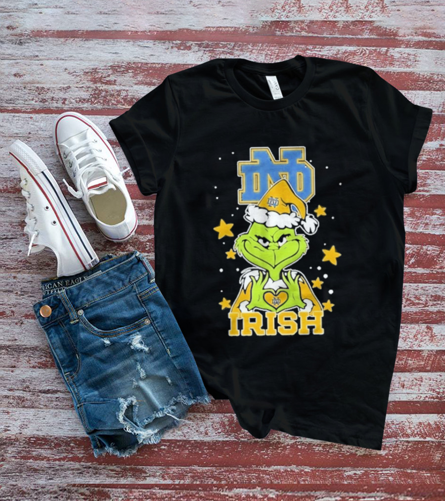 Notre Dame Fighting Irish Grinch Love Hands Christmas 2026 Football T-Shirt