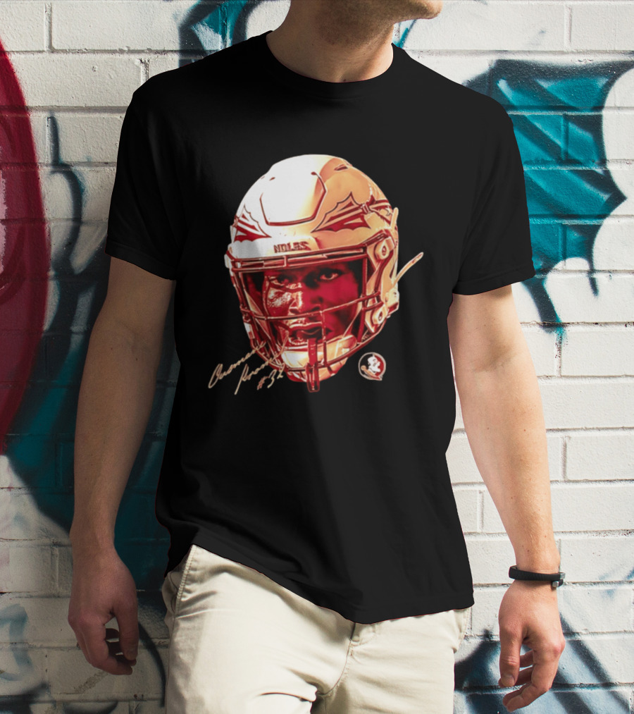 Ousmane Kromah #32 Florida State Seminoles NCAA Football Helmet Noles Game Face T-Shirt